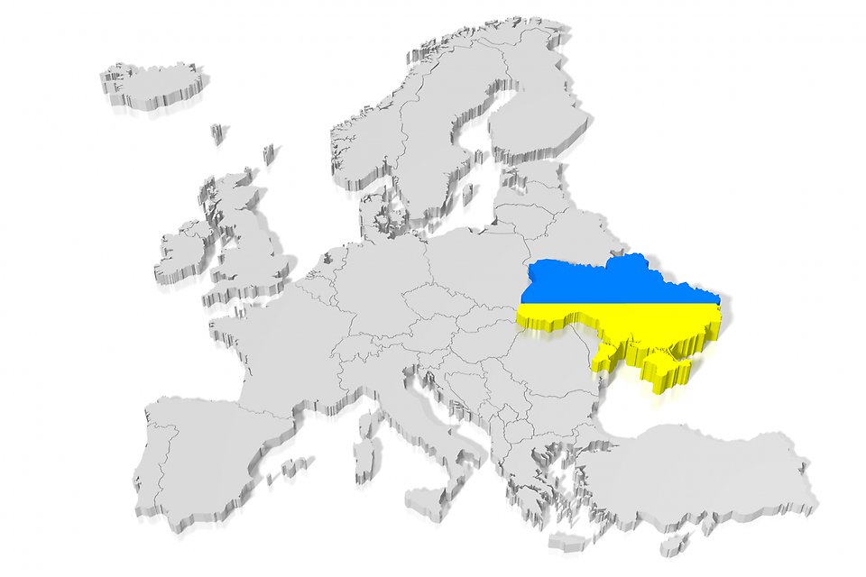 Karta där Ukraina är markerad